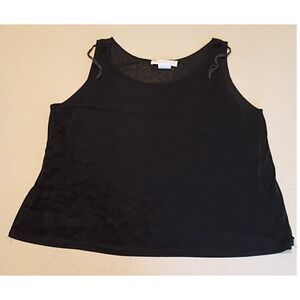 Jessica Holbrook Black Tank Top Sleeveless Scoop Neck Plus Size 2X Made in USA